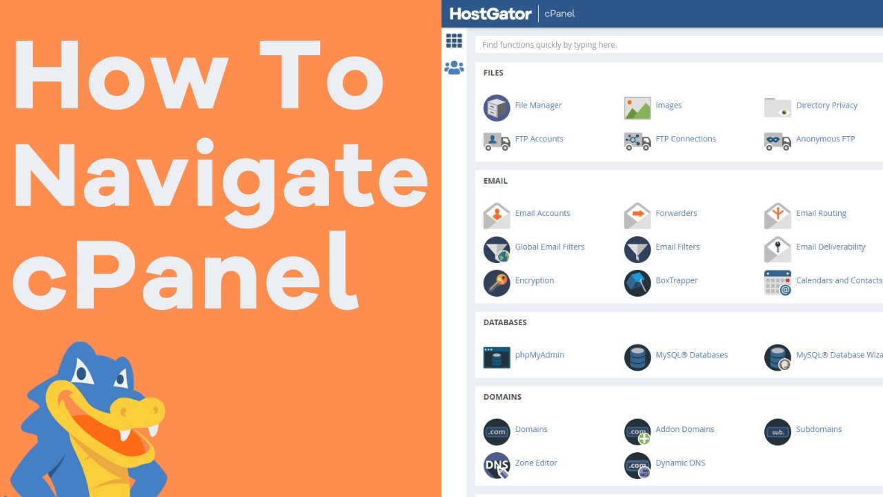 How to Navigate your cPanel with HostGator