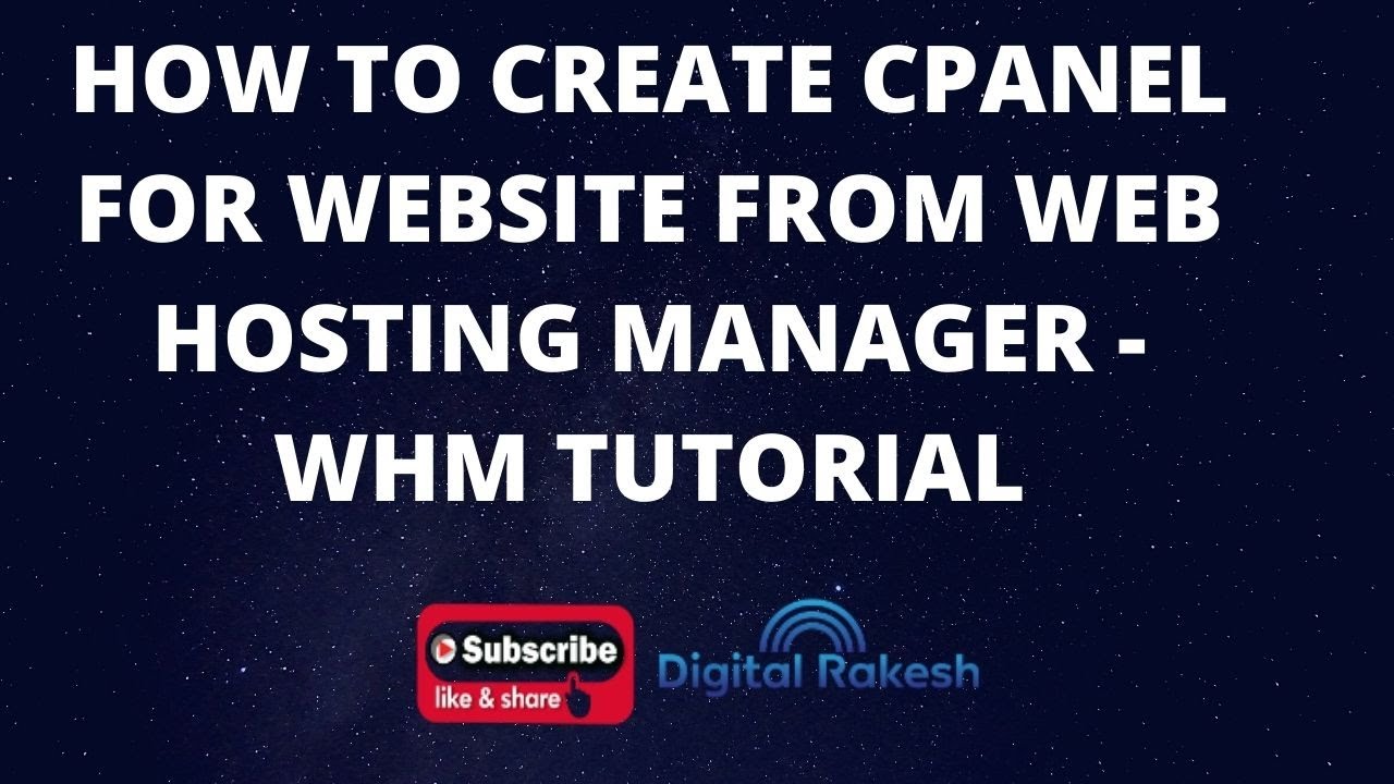 How to create cpanel for web-site from net web hosting supervisor – whm tutorial – Digital Rakesh