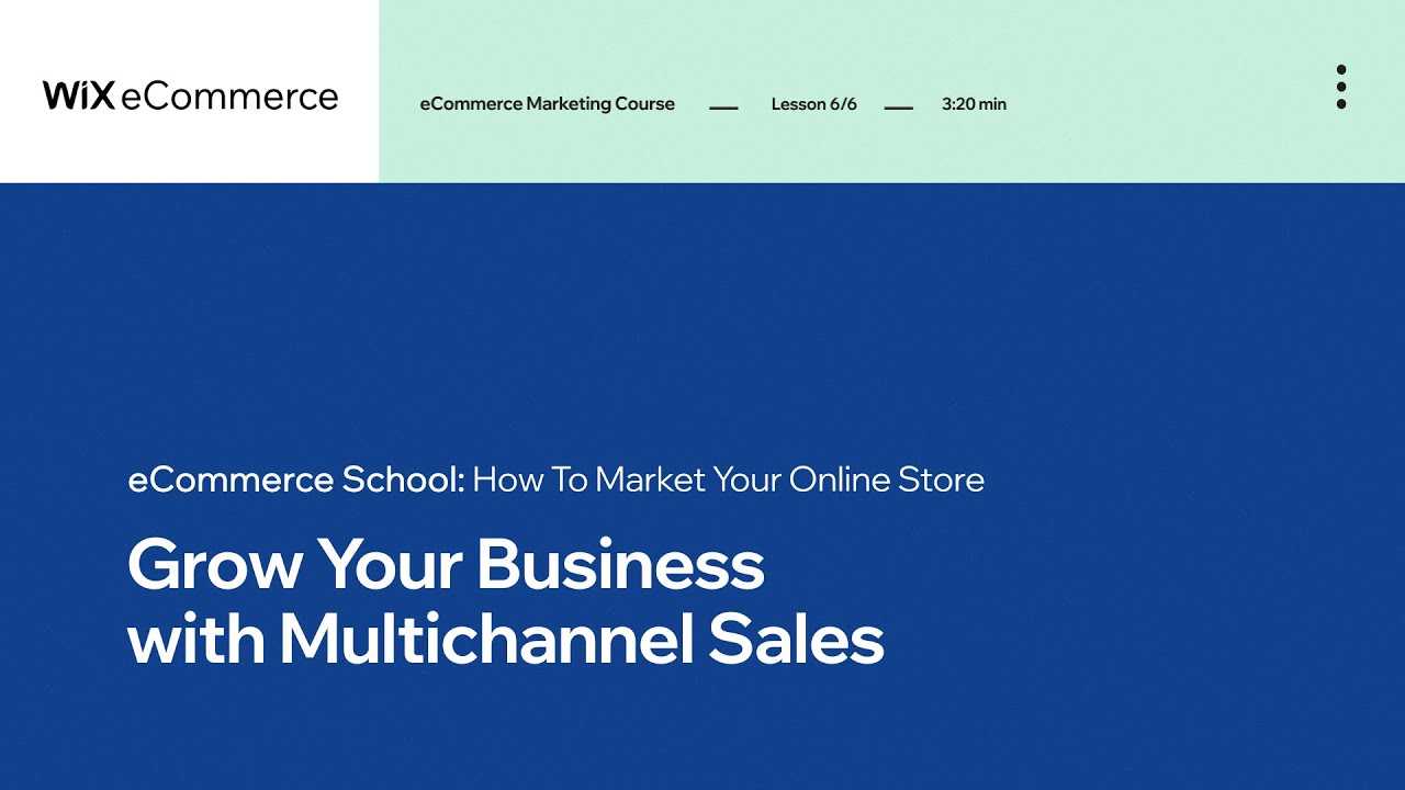 Lesson 6 | Multichannel Income | Promoting Your On the web Shop | Wix eCommerce