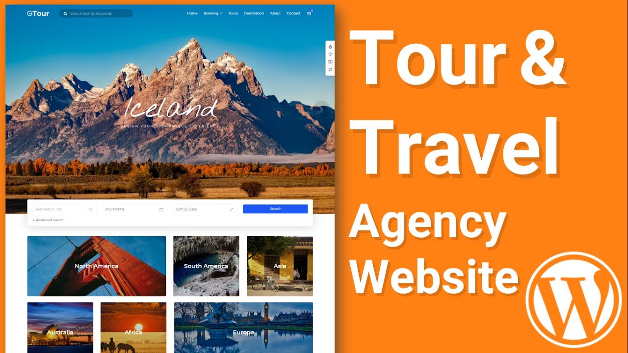 Make Tours & Travel Company WordPress Website with WordPress & Traveler Concept 2021