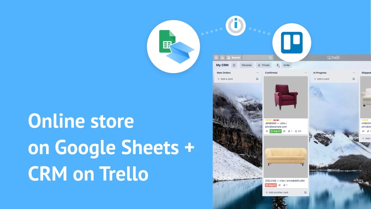 On the internet Store on SpreadSimple + free Trello based CRM