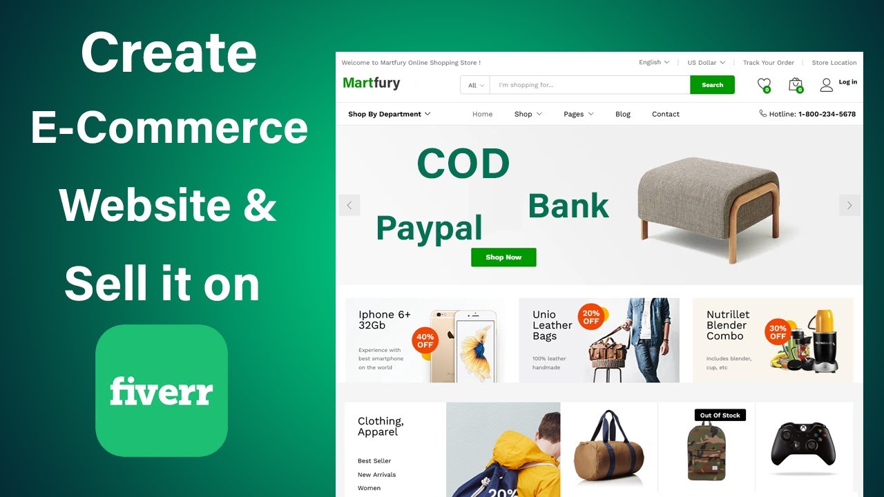 Produce Ecommerce Web site / On line Shop & Market it on fiverr