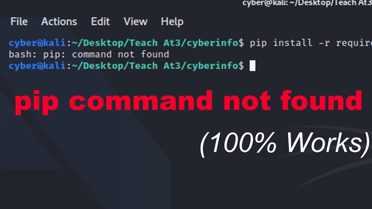 pip command not discovered (100% Works) | Kali Linux